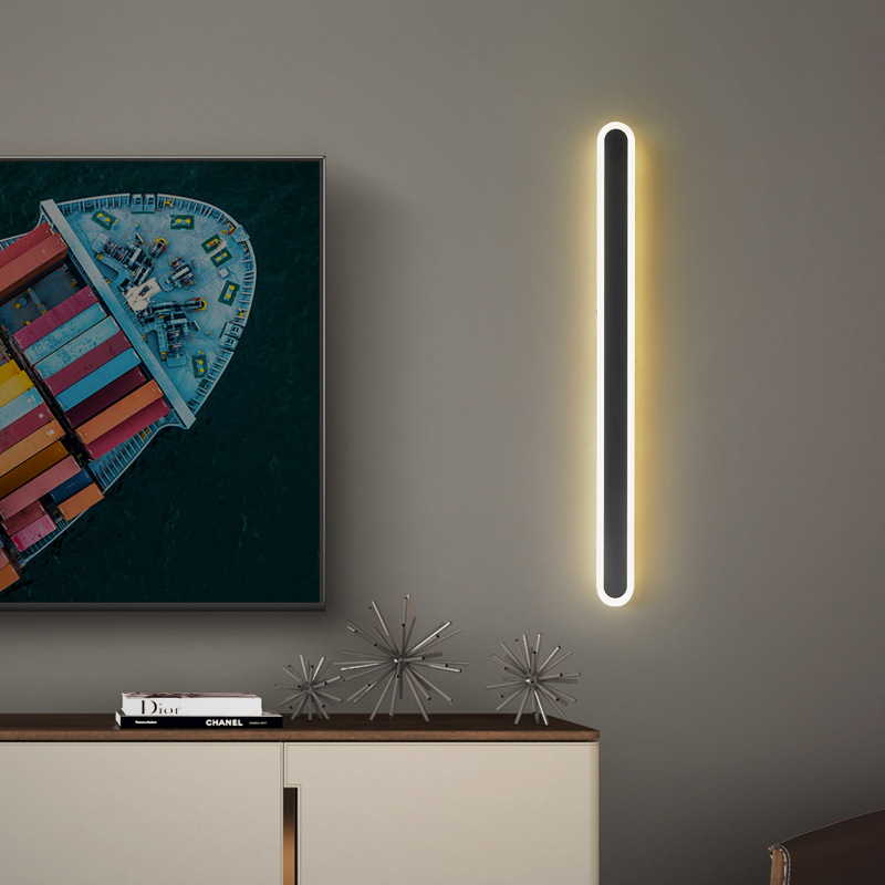 Nordic Long Line Lamp Modern спальня прикроватная настенная лампа Светодиодная лестница коридор настенный светильник