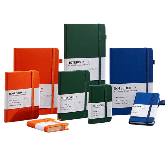 Wholesale Business Office Lined Personalized Printed Note Book PU Leather Custom A5 Hardcover Journal Notebook With Logo