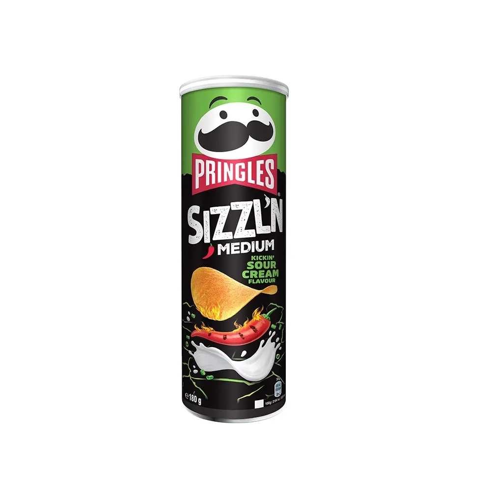 For Pringles Original Brand 19 pcs x 165 gr Sizzlin Sour Cream Flavored Chips All The Time Fresh Stock And New Date Miafood