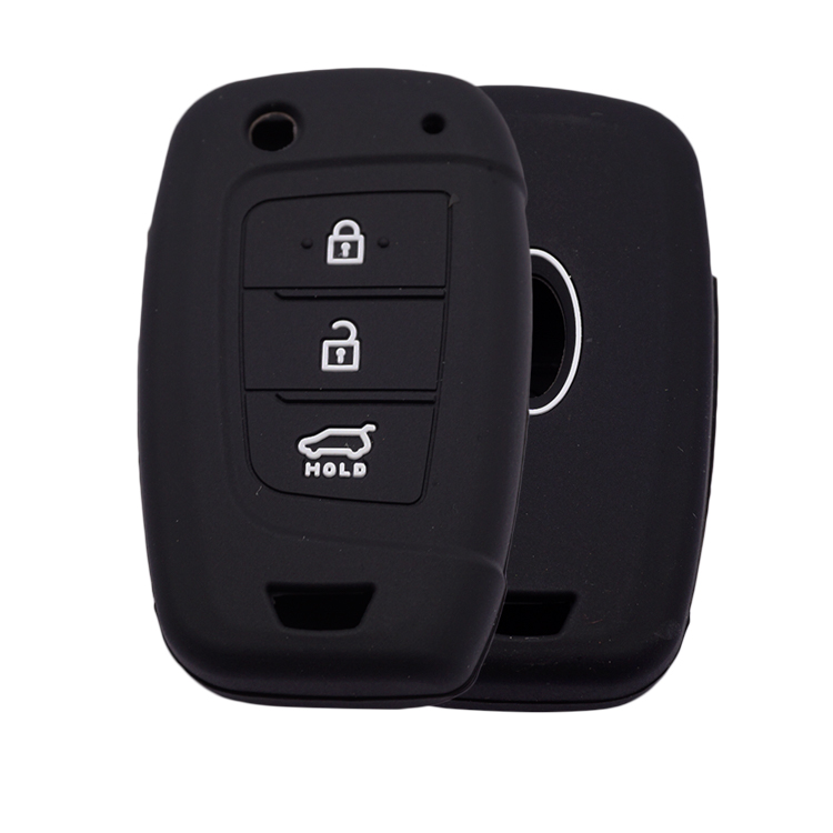 3 Buttons Flip Key Case Silicone Car Remote Key Fob Shell Cover For Hyundai Elantra SolarisTucson 2016 2017 2018 Car Accessories