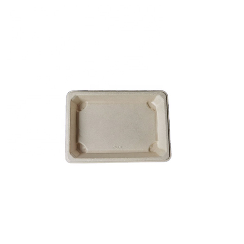 Compostable pulp tableware take away sugarcane sushi tray 0.8