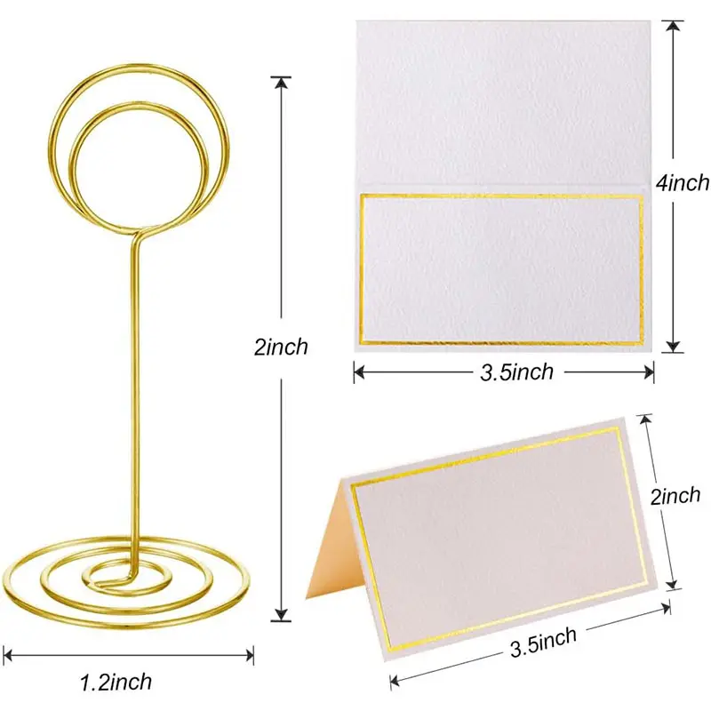 Ready to ship 2inch gold silver rose gold  Table sign stand Photo Picture holders Table Name holder