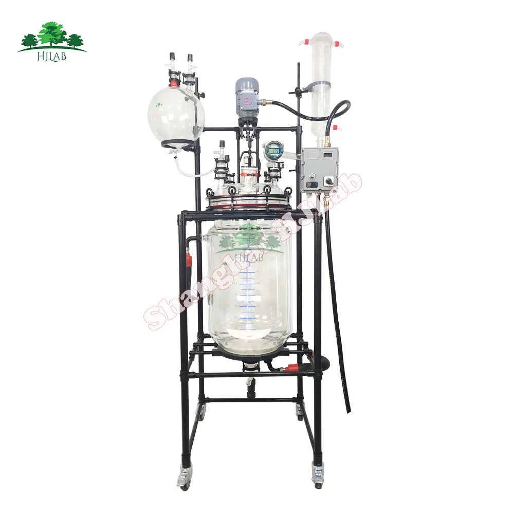 20L Fully Customizable  Single Dual Jacketed Glass Reactor