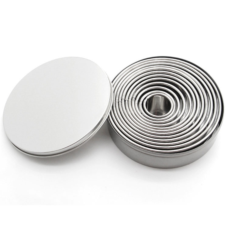 Hot selling multifunctional baking cake cooking stainless steel cake mold 12-piece set
