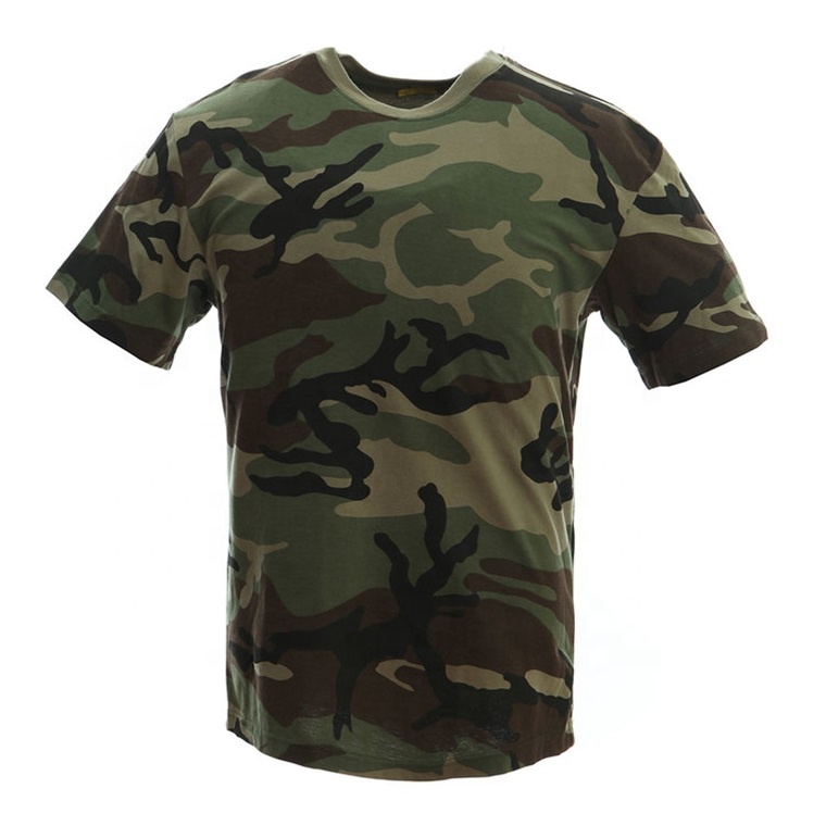 Yakeda Mens T Shirts Wholesale Camouflage Round Neck 100% Cotton Army Training T-shirt