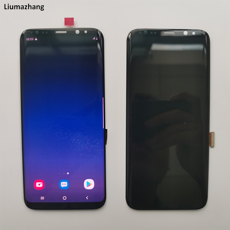 Оригинальные ЖК-дисплеи Super AMOLED для мобильных телефонов Samsung Galaxy S8 S8 Plus, дисплей с сенсорным экраном в сборе с маркировкой сгорания