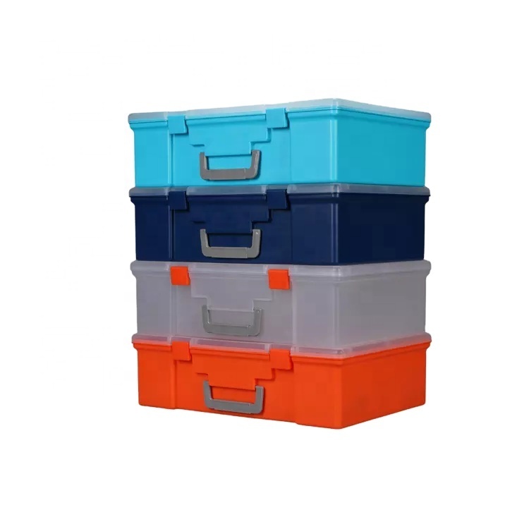 Clear Toy Storage Container Large Capacity tool box with Handle Plastic Bins Box Case for Organize Toys Toy Storage Box