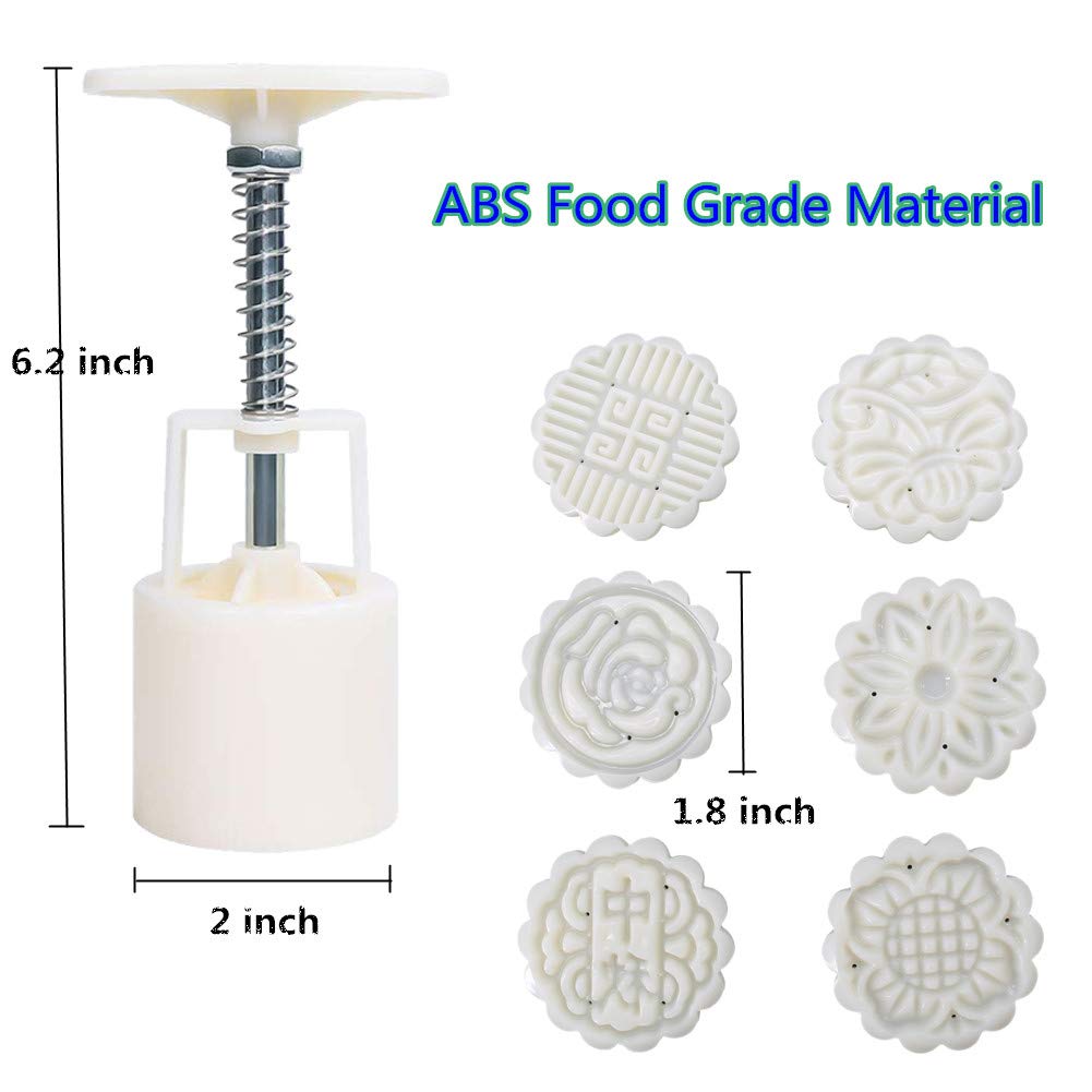 Moon Cake Mold Mid Autumn Festival DIY Hand Press Pastry Tool Maker Flower Mode Patterns Custom Cookie Embosser Cutter Stamps