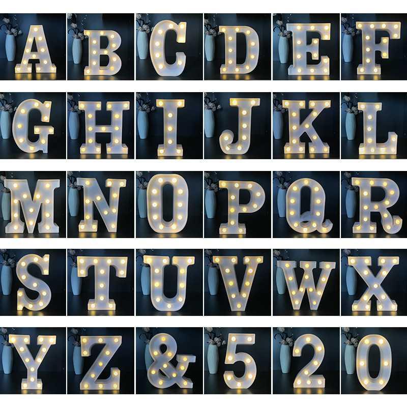 A-Z 1-9 магазин Свадьба Любовь маркиза буквы светодиодные лампы
