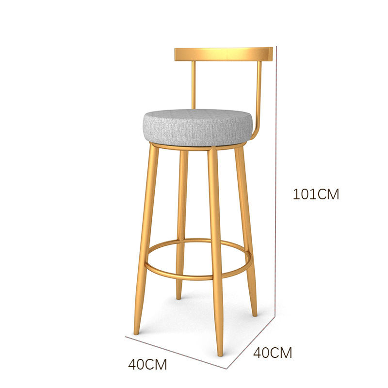 Wholesale French Gold Metal Restaurant Furniture Iron Luxury High Modern Tall Bar Stool Chair