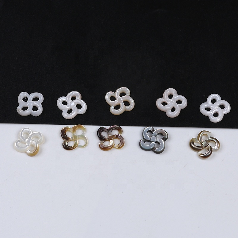 Wholesale chinese knot shape natural mother of pearl shell loose beads for DIY jewelry