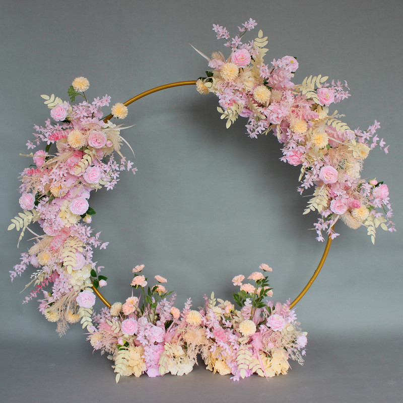 Simple style single ring iron arch backdrop for wedding decoration