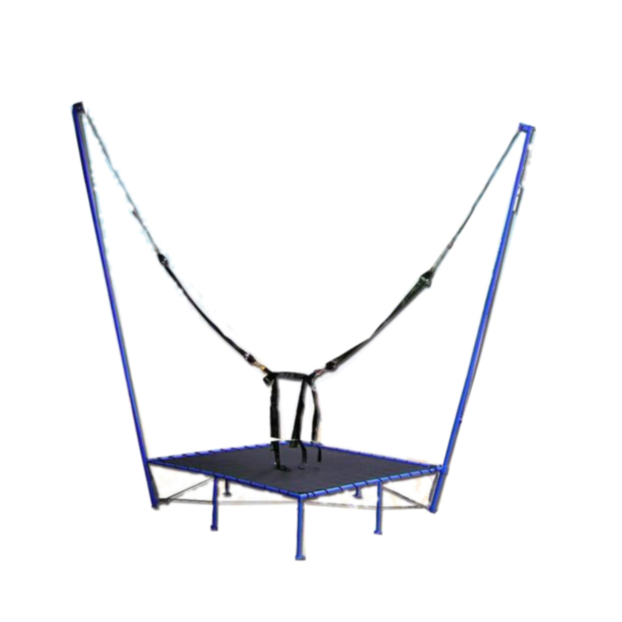 Square cheap amusement games 1 seat 2 seats 4 seats mini bungee jumping trampoline for kids