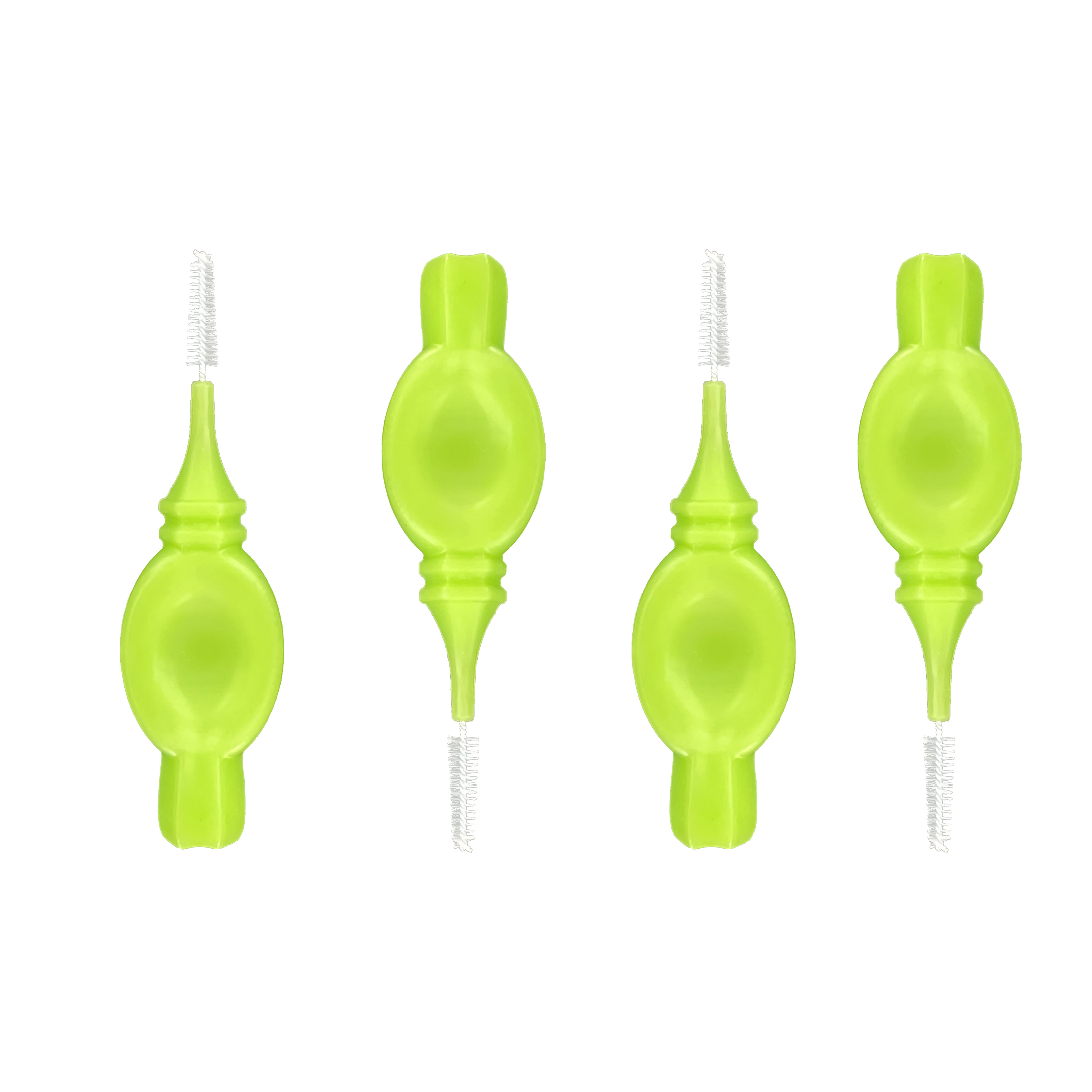 Customizable high quality cleanable flat handle interdental brush in a variety of colors