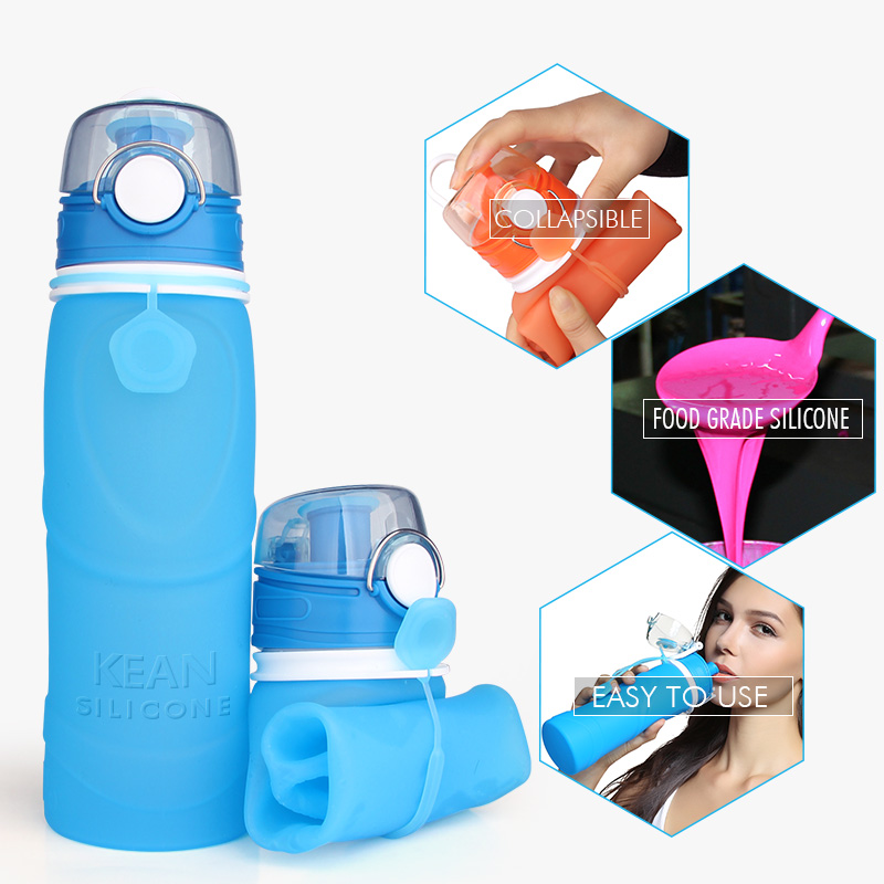 Wholesale Bpa Free Sublimation Gallon Sports Gym Silicone Foldable Drink Bottle Water