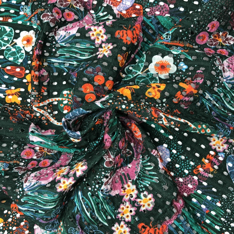 Customer Printed Embroidery Dress 100% Cotton Swiss Voile Lace Fabric