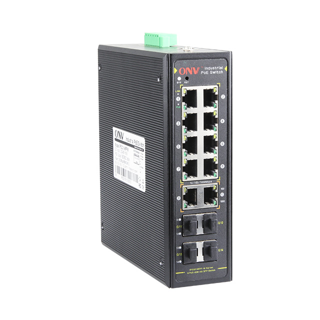 14 порт управляемый промышленный коммутатор питания через Ethernet 10 POE + 4 для программирования в производственных условиях. Кольцевой сетевой коммутатор 30 Вт