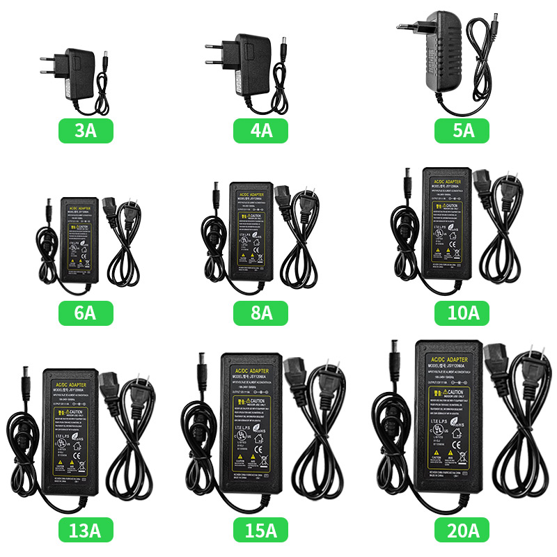 DC12V адаптер питания со светодиодом 3A-20A трансформаторы AC100-240V к DC переключательный источник питания для светодиодной ленты CCTV