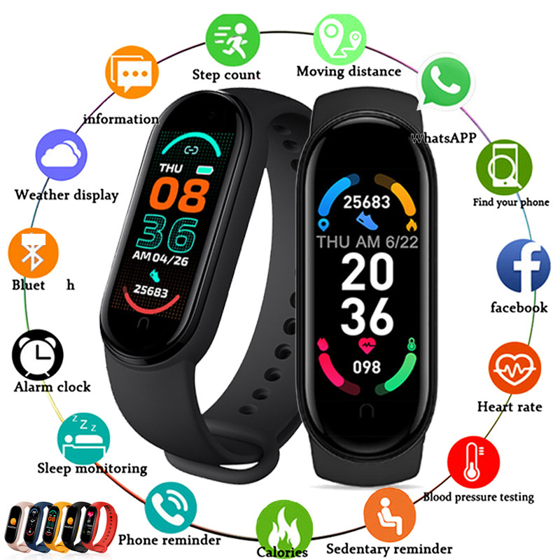 Wholesale M6 Smart Bracelet Watch Fitness Tracker Heart Rate Blood Pressure Monitor Color Screen IP67 Waterproof Smart band