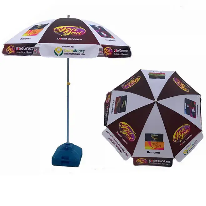 Custom Logo Business Big Outdoor Roadside Stand Advertising Sombrilla 200CM Promotional Beach Umbrellas//