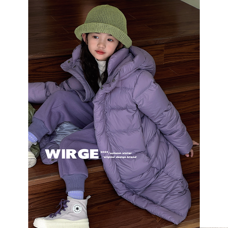 High quality thick down jacket--long down jacket--parent-child clothing Casual down jacket