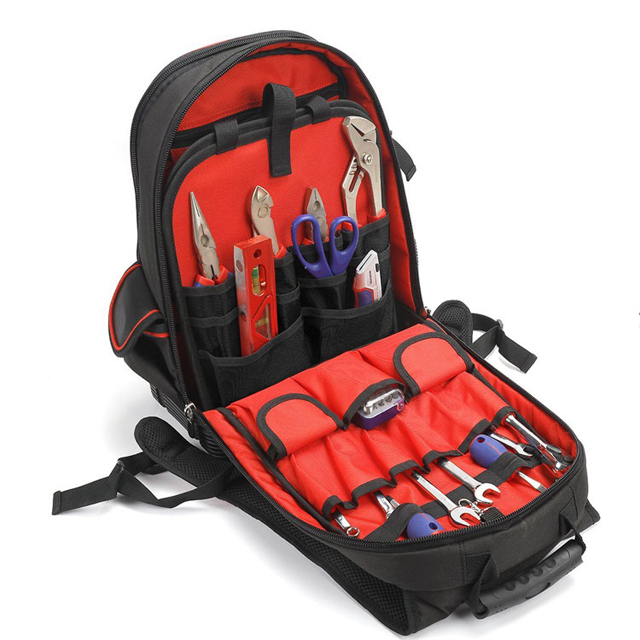 Durable Electrician Tool Bag Heavy Duty Multi-pocket Toolkit Backpack