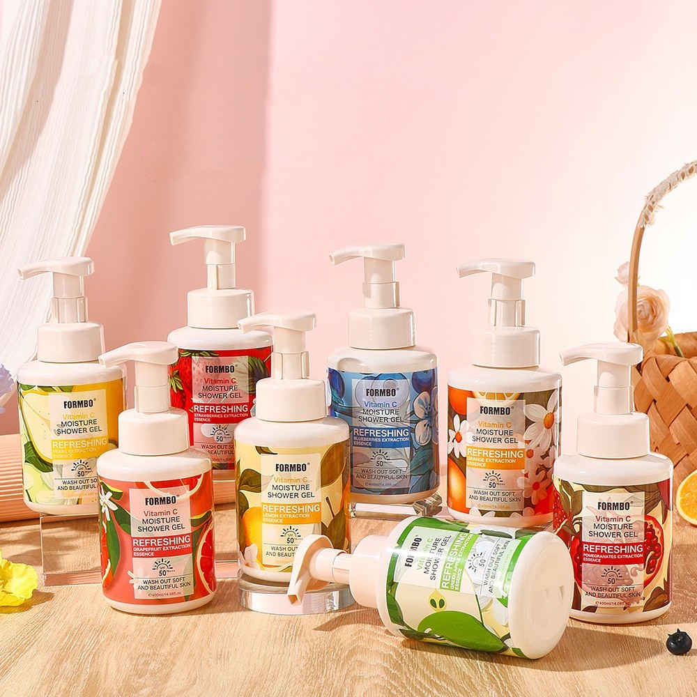 Wholesale Moisturizing & Refreshing Shower Gel with Herbal & Fruity Ingredients New Liquid Bubble Mousse & Fruit Pump Head