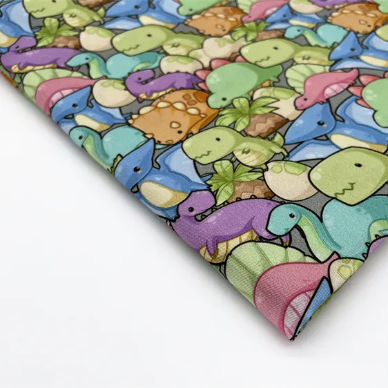 High quality stock custom digital printing cartoon plain cotton fabric poplin 100% cotton coco melon for shirt