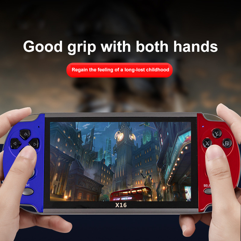 Big Screen 6.5 Inch Screen X16 Console 64 Bit Hd Portable Built In 6800 Games Handheld Game Player