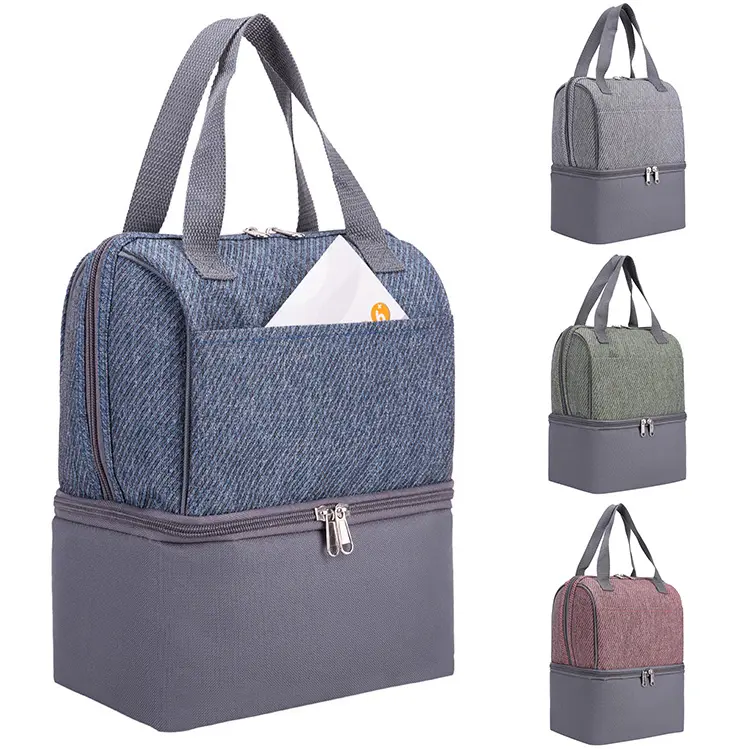 4007# 600D Twill Polyester Tote Custom Cooler Bag Food Cooler Bags Insulated Lunch Bag