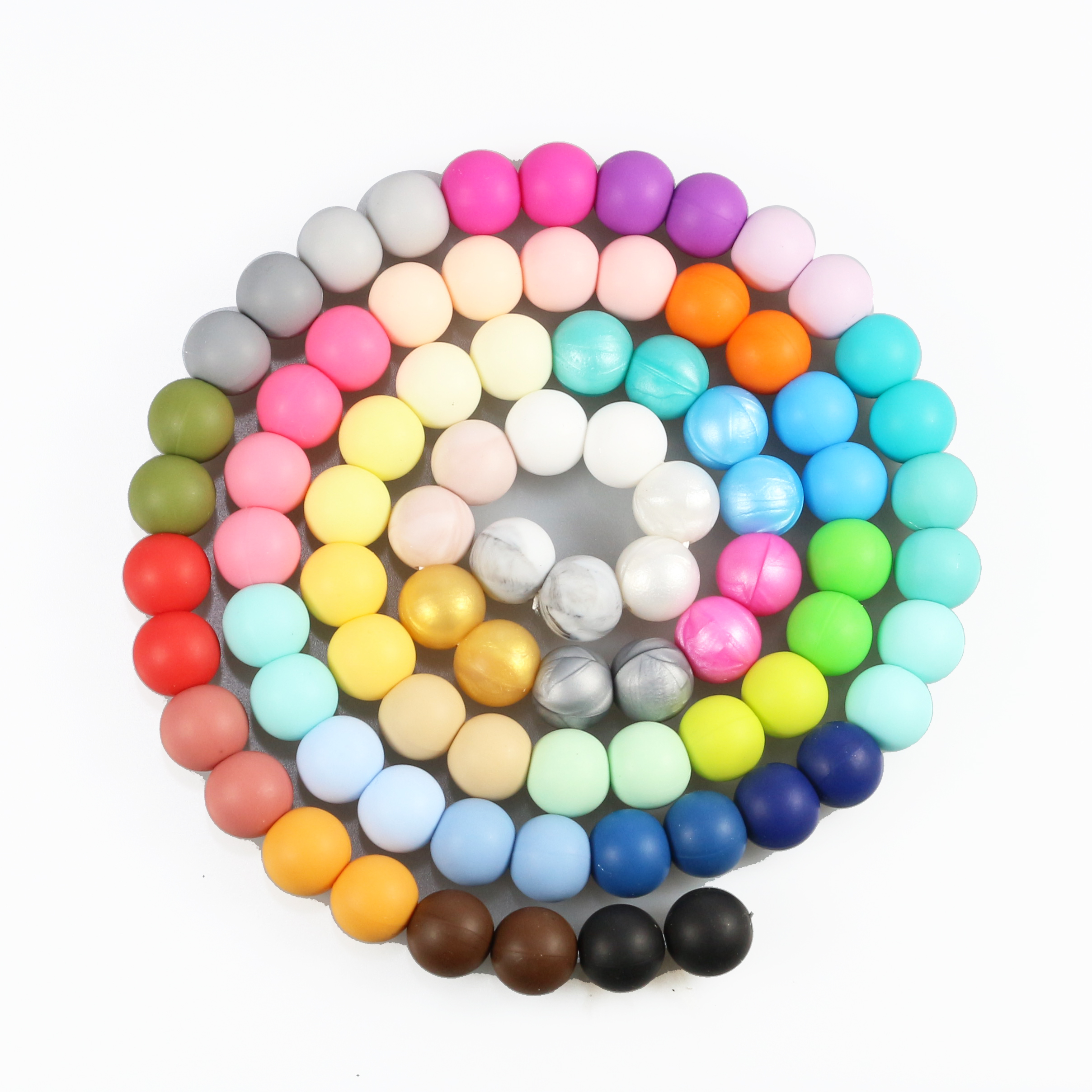 wholesale Hot sell Bulk BPA Free Food Grade silicone teething other loose beads soft letters bracelets beads silicone beads 15mm