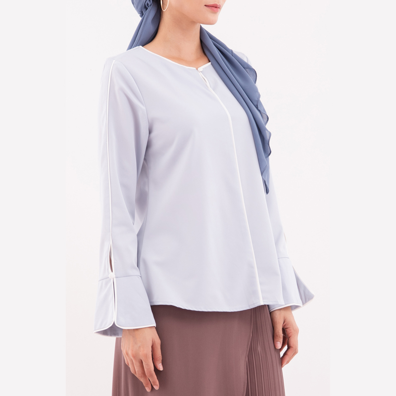 Low Cost Simple Style Fashion Solid Color Comfortable Chiffon Long Tops For Muslim Woman