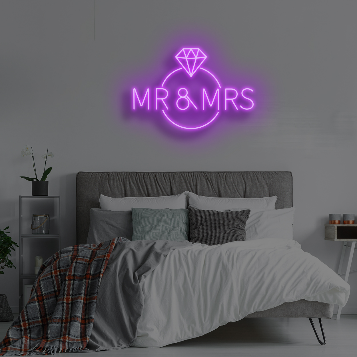 Неоновый светодиодный светильник на заказ «сделай сам» для комнат, знак «MR & MRS», RGB акриловый знак, светодиодный светильник на заказ, буквы для вечеринки