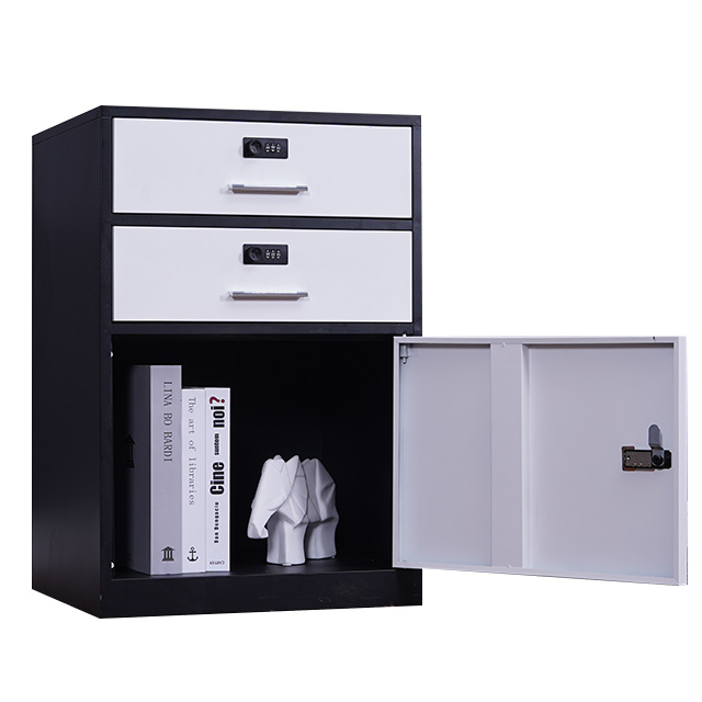 1 door storage cabinet office furniture stainless steel locker with 2 drawers