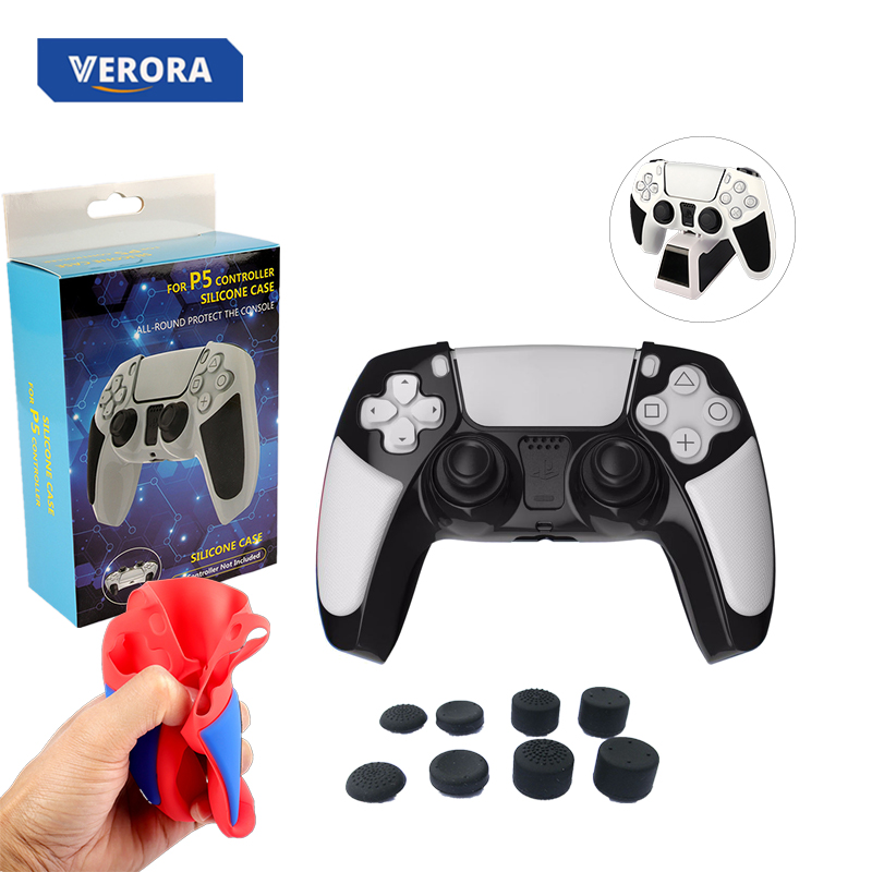 Мягкий силиконовый защитный чехол для контроллера SONY Playstation 5, для PS5, резиновый чехол для джойстиков, ручки для больших пальцев