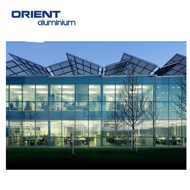 Insulated Glass Aluminium Facade Energy Saving Soundproof Reflective Low-e Curtain Wall