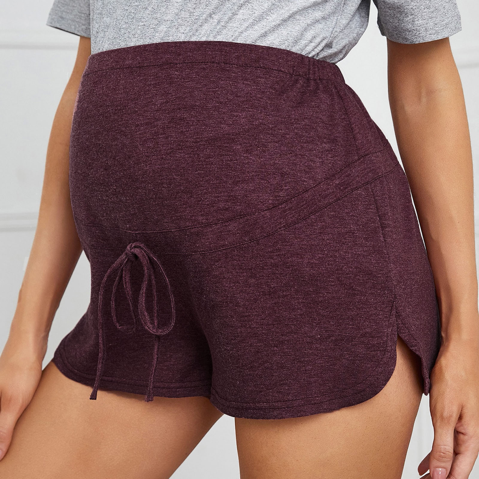 2021 Summer Woman Mini Yoga Fitness Sports High Waist Belly Pregnant Pants Slim Fashion Maternity Shorts