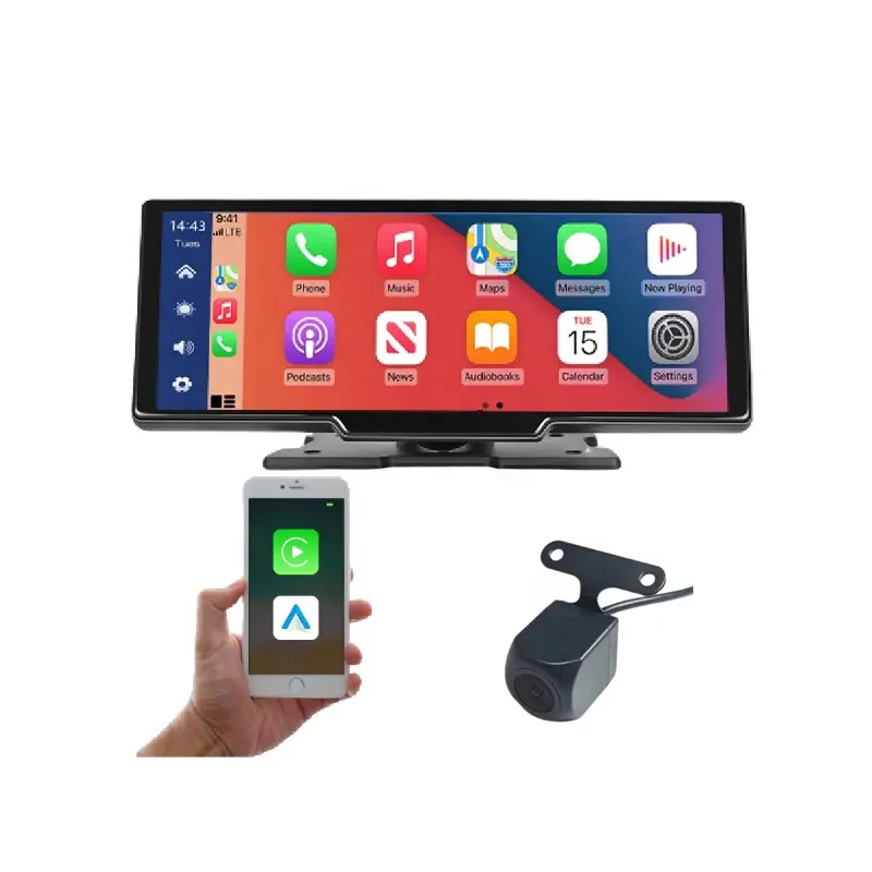 4K + 1080P Двойная камера 10,26-дюймовый WIFI Автомобильный радиоприемник CarPlay Экран Android Auto Car Wireless Apple Carplay