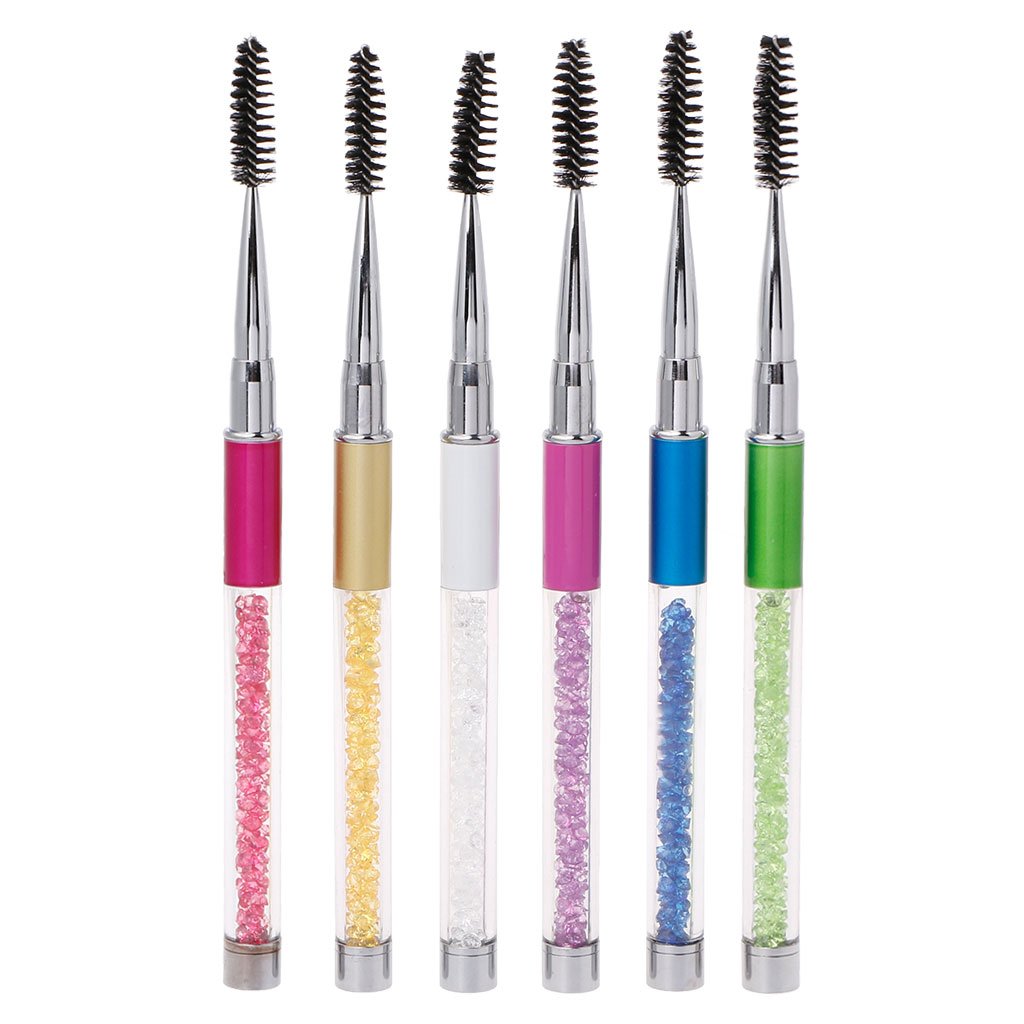 Private label reusable mascara makeup eyelash wand with rhinestone lash salon supplies