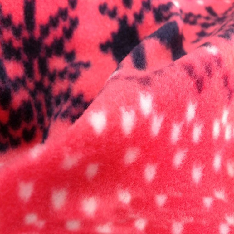 100% polyester textile fabrics for clothing thermal knitted polar fleece fabric printed