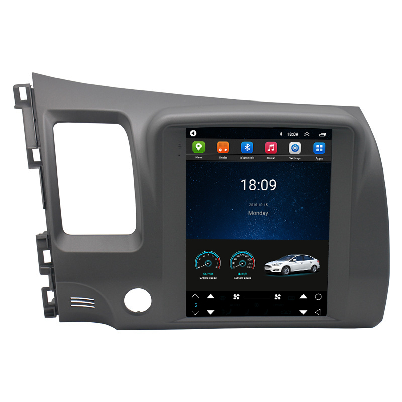 Tesla стиль 2Din Android автомобильный Радио мультимедийный плеер для Honda Civic 2006-2011 Навигация GPS Dvd плеер Авторадио Стерео