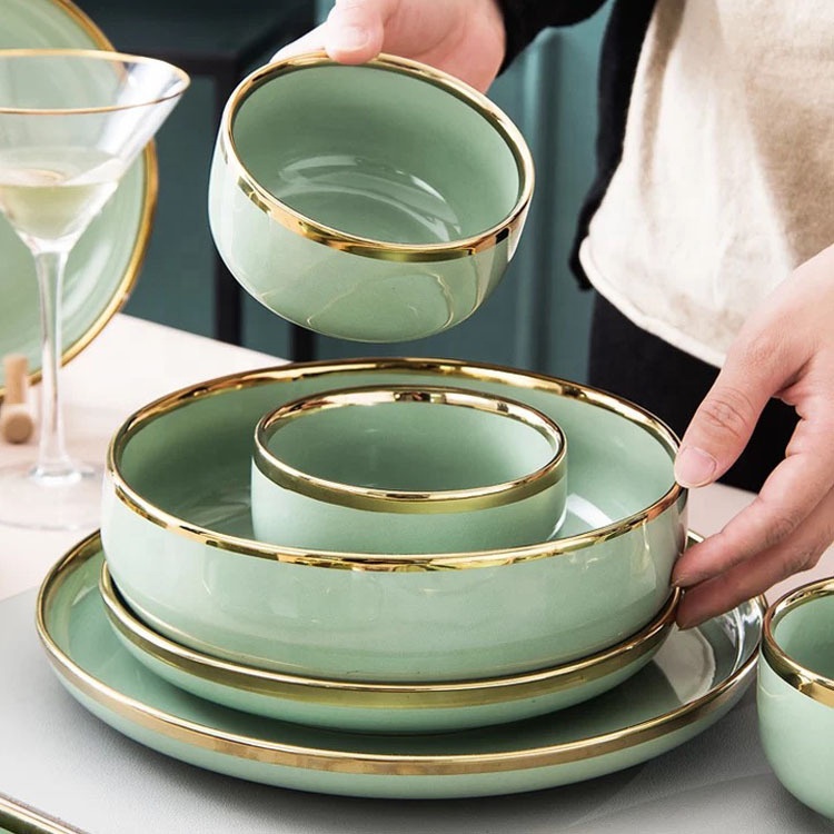 Light luxury tableware set ceramic household high-grade Phnom Penh bowl and plate combination