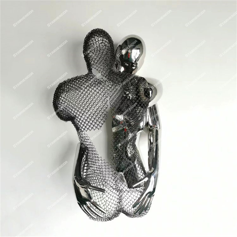Creative Modern Love Art Stainless Steel Hollow Human Body Metal Art Sculpture for Home Decoration