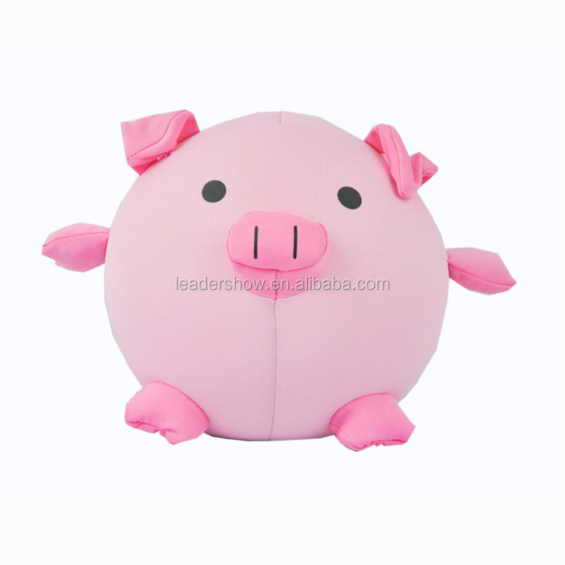 pig animal shape decorative back support cute soft high quality plush fabric cushion for seat and sofa