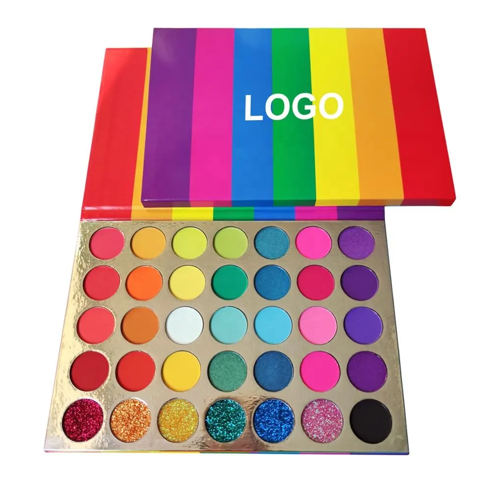 wholesale vegan high pigmented cosmetic eyeshadow pallet nude custom private label glitter shimmer makeup palette eye shadow