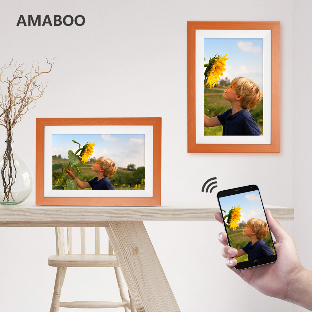 Горячая распродажа! Заказная 8 дюймов деревянные цифровая фоторамка Cloud Frame с поддержкой Wi-Fi