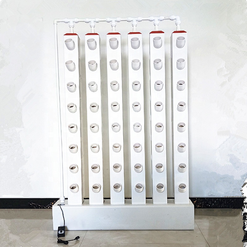 Customized Vertical Farming Hydroponics Greenhouse Aeroponic Tower 96 Holes Commercial NFT Growing System