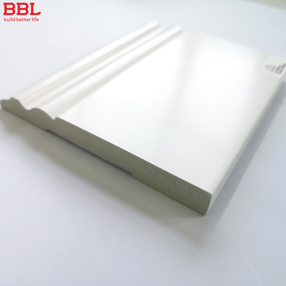 Опорная плита BBL-Wood Design, Белый напольный плинтус, плинтус из ПВХ PS, 2480*133*14,2 мм