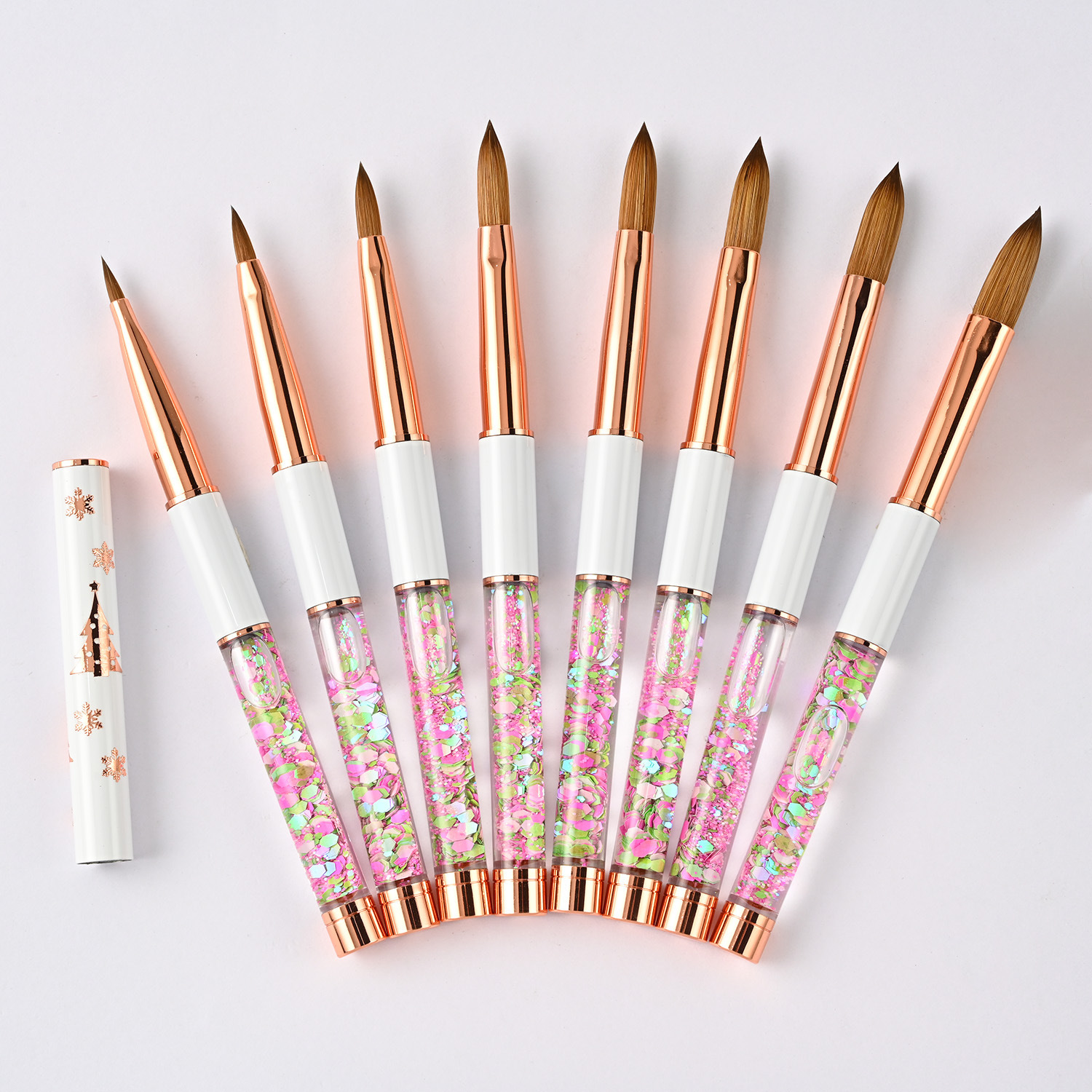 Mink Hair Nail Brush Kit Wholesale Nail Art Gel Brushes Liner Set Private Label 100% Kolinsky Acrylic Art Nail Brush