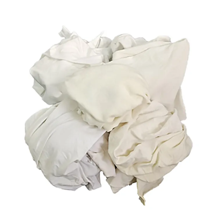 10kg per bale white t shirt rags industrial using marine cotton wiping cloth rags
